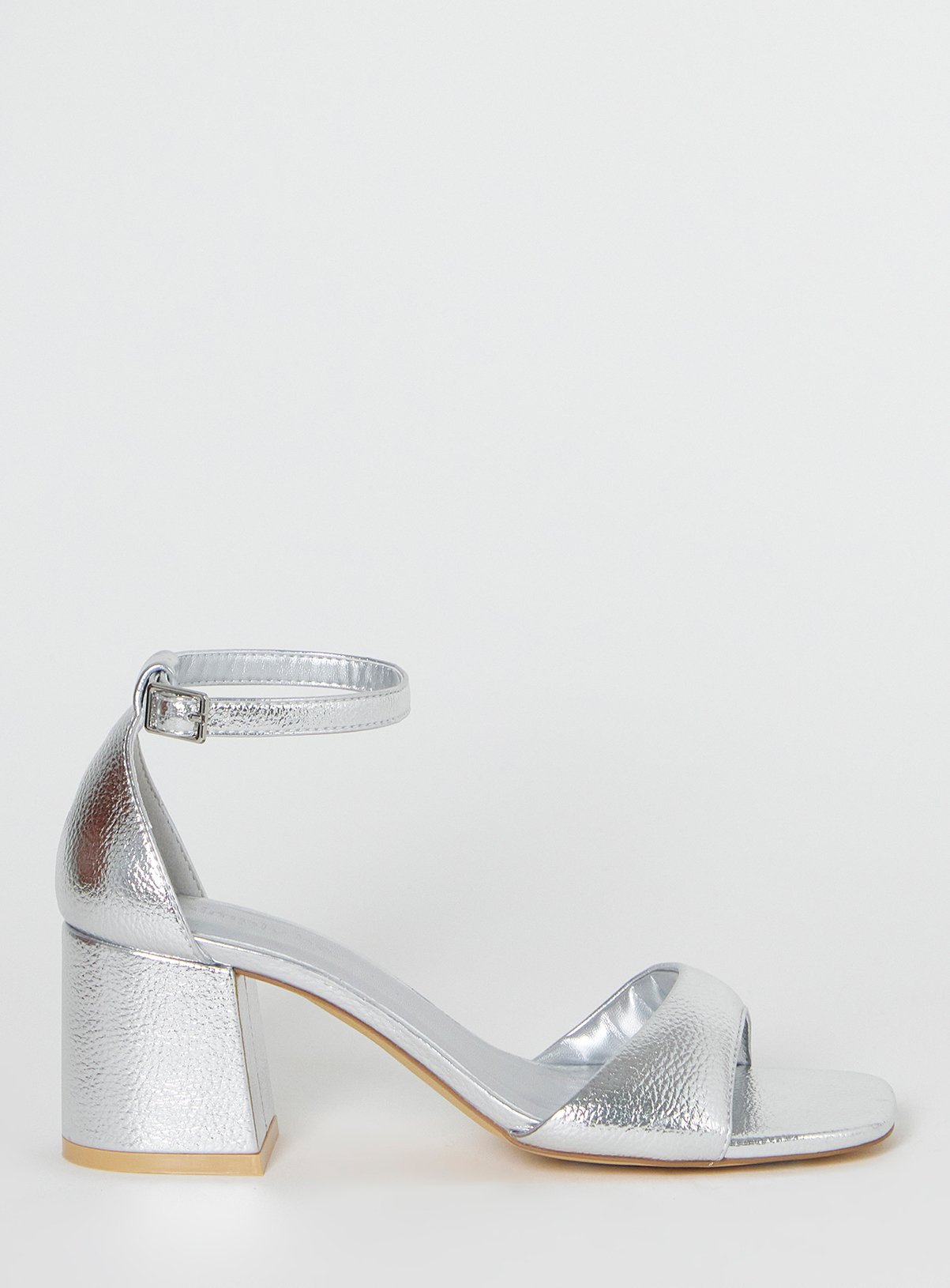SIMPLY BE Barely There Heeled Sandal Extra Wide Silver 6 - Image 3 thumbnail