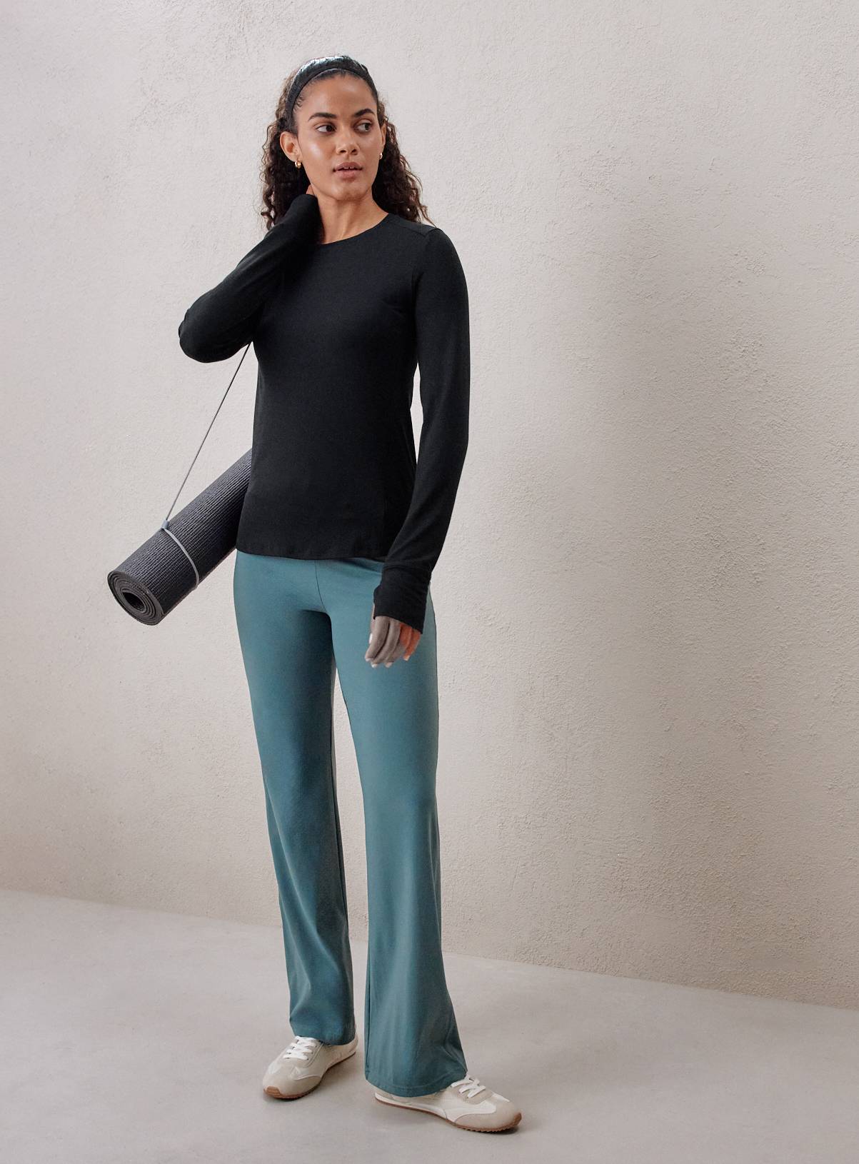 REAKTIV Black Long Sleeve Soft Touch Marl Top XS - Image 2