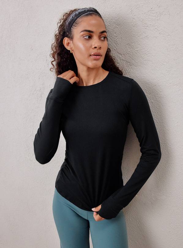 REAKTIV Black Long Sleeve Soft Touch Marl Top M