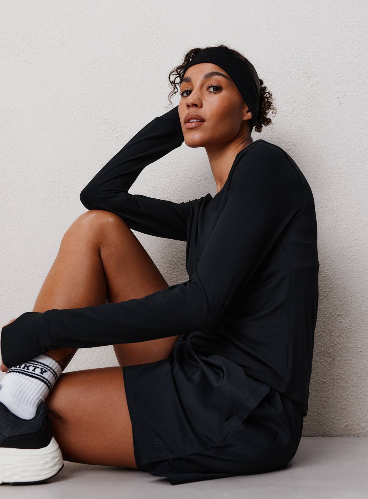 REAKTIV Black Long Sleeve Soft Touch Marl Top M - Image 1