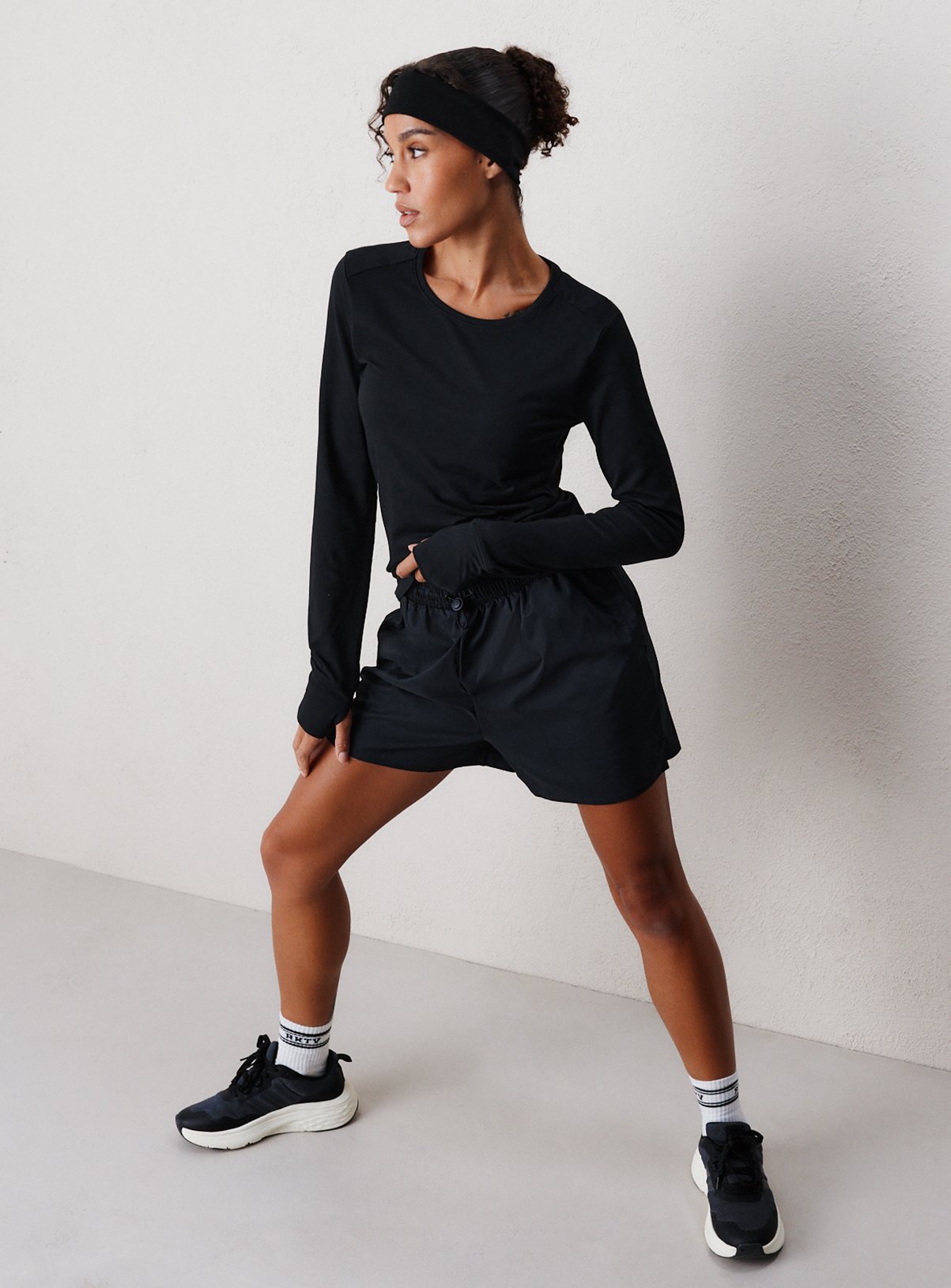 REAKTIV Black Long Sleeve Soft Touch Marl Top M - Image 2 thumbnail