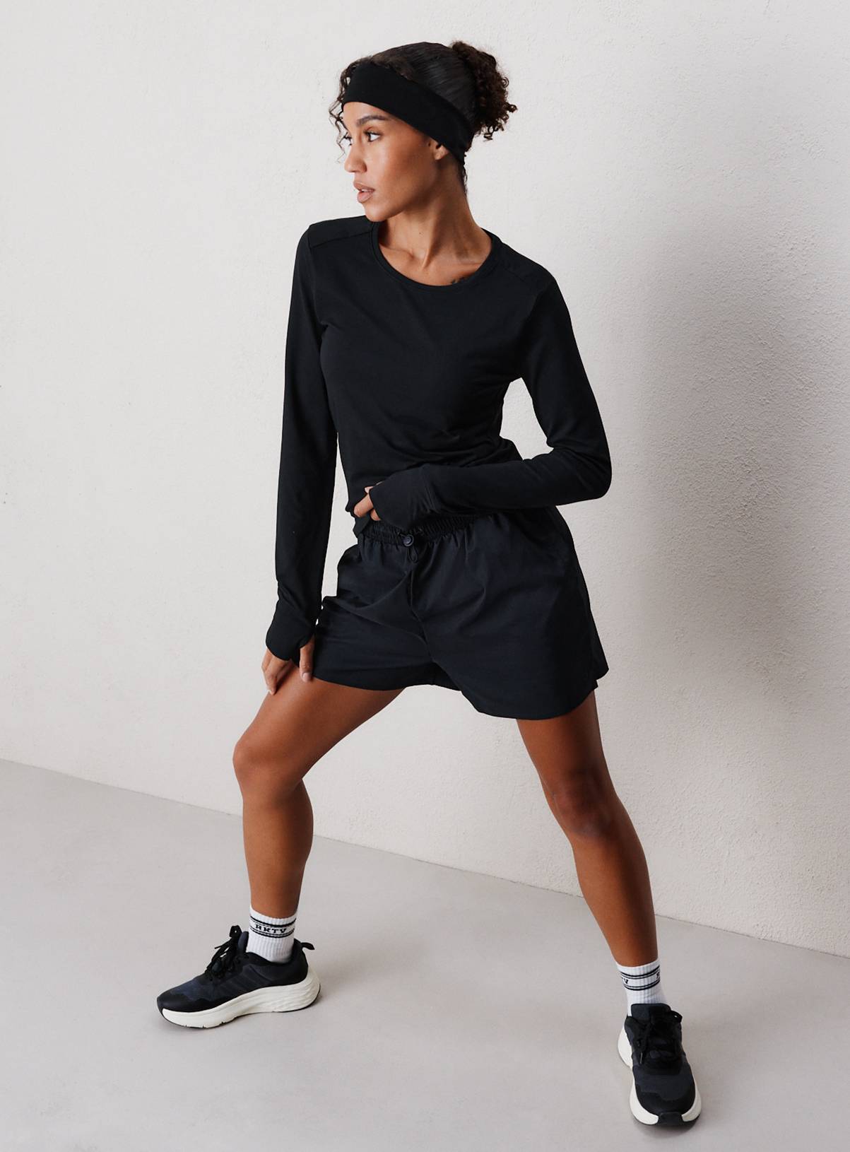 REAKTIV Black Long Sleeve Soft Touch Marl Top M - Image 2