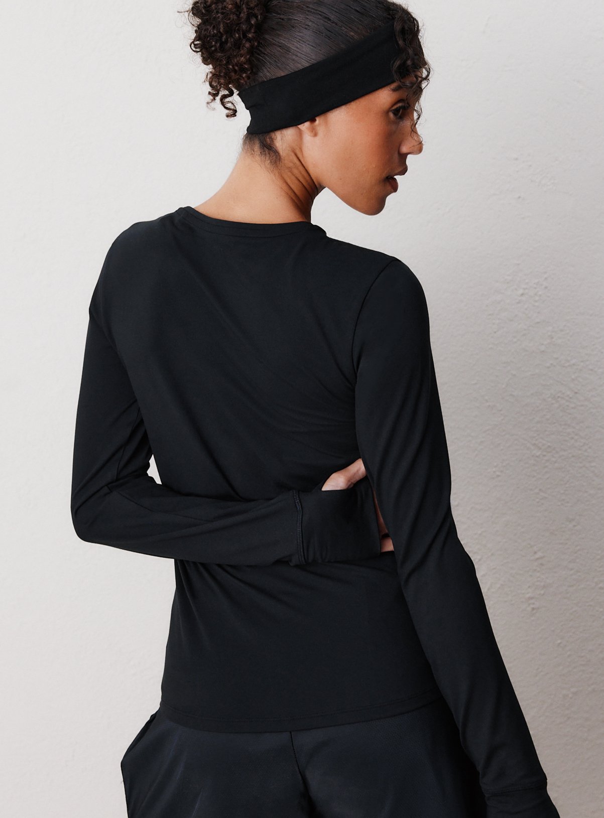 REAKTIV Black Long Sleeve Soft Touch Marl Top M - Image 5 thumbnail