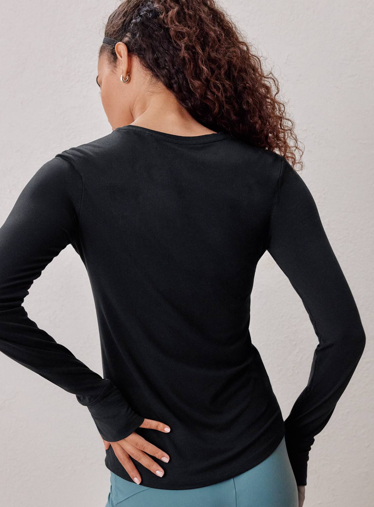 REAKTIV Black Long Sleeve Soft Touch Marl Top M - Image 6