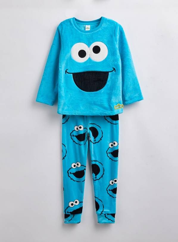 Blue Cookie Monster Fleece Pyjama Set 6-7 years