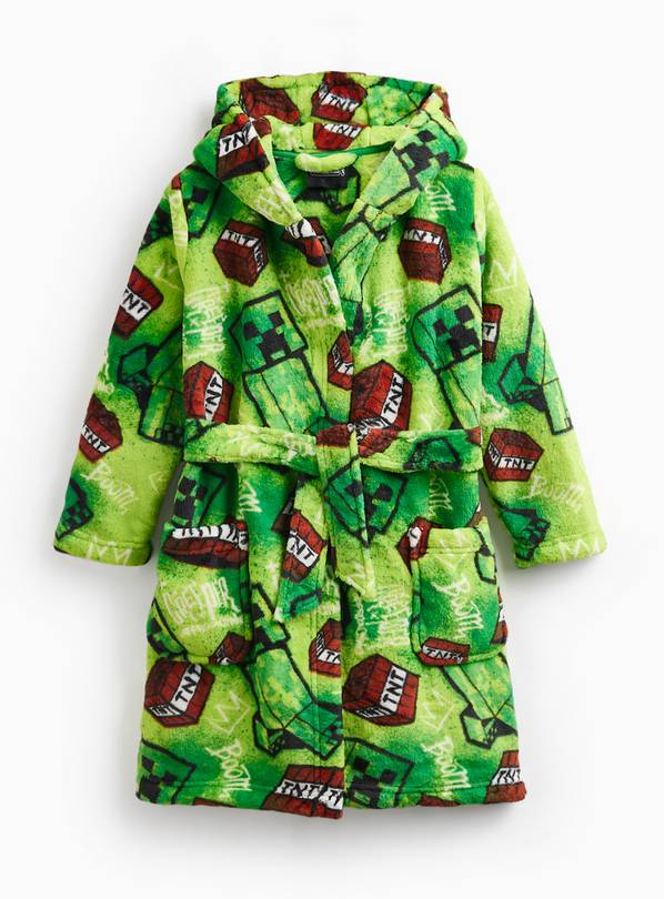 Minecraft Bright Green Character Dressing Gown 5-6 years