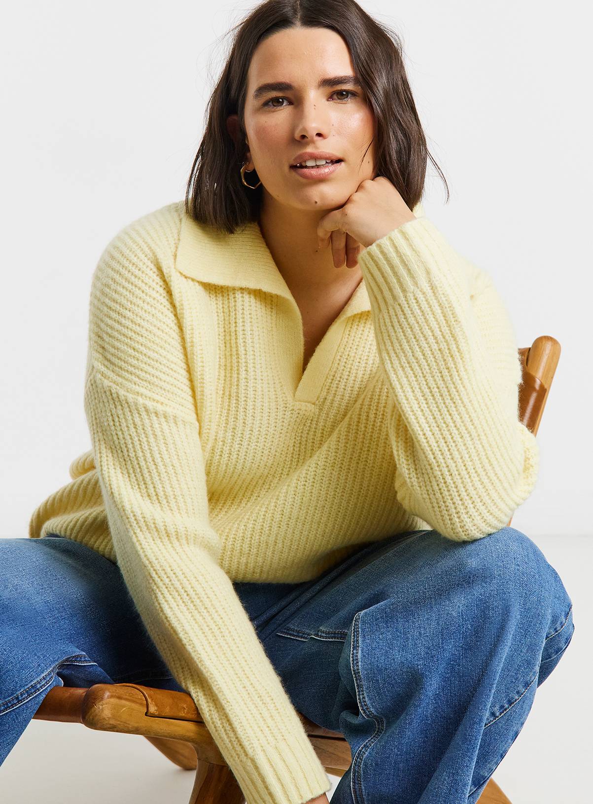 SIMPLY BE Collared Rib Jumper 28-30 - Image 1