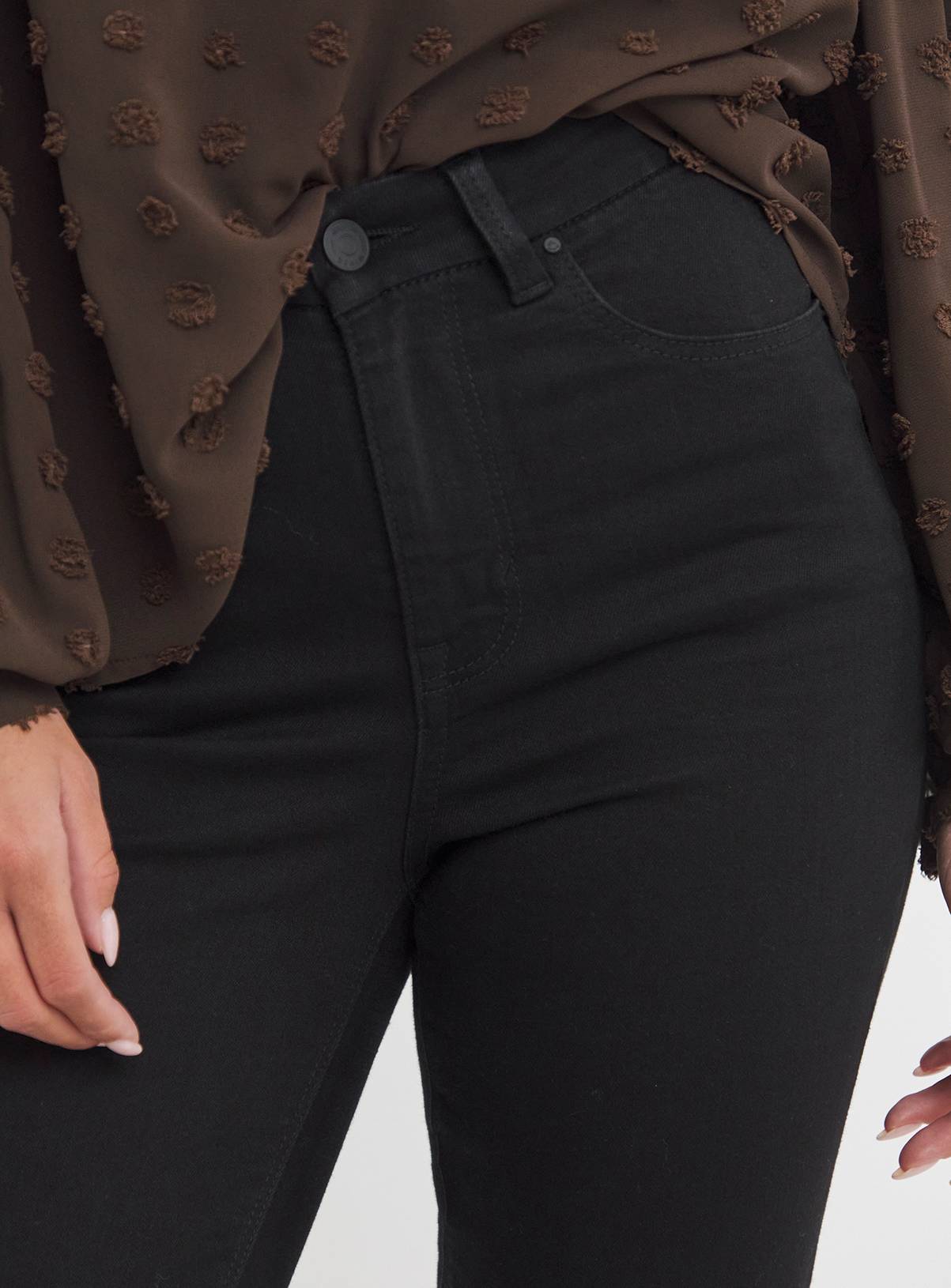 SIMPLY BE Highwaisted Super Stretch Slim Jean Black 26R - Image 4