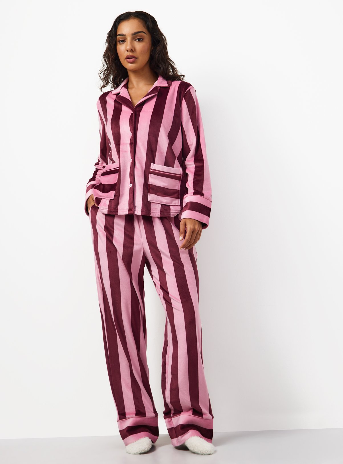 Pink Contrast Stripe Traditional Pyjamas XL - Image 2 thumbnail