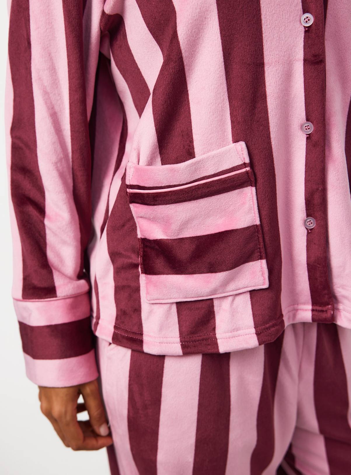 Pink Contrast Stripe Traditional Pyjamas XL - Image 3