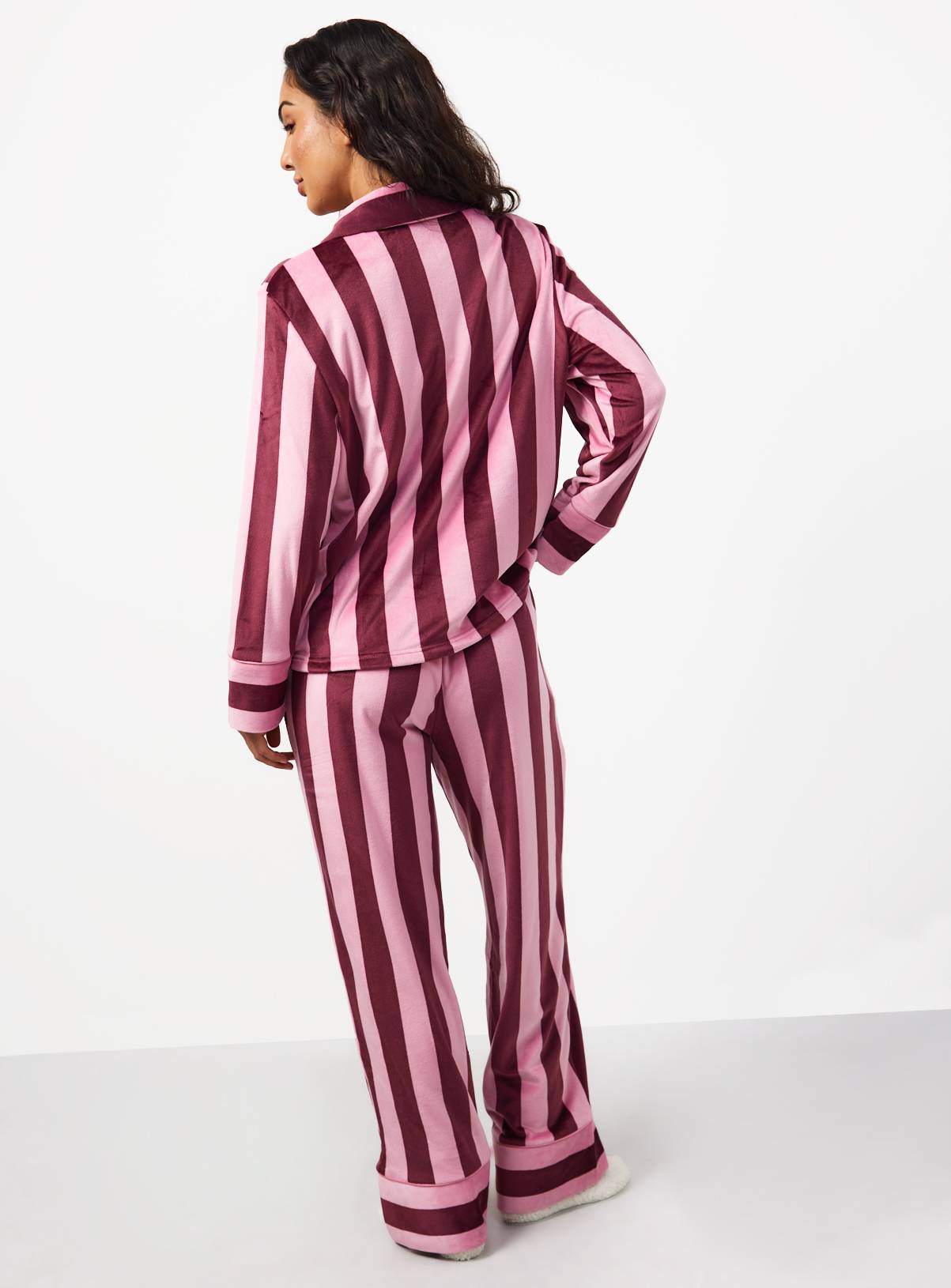 Pink Contrast Stripe Traditional Pyjamas XL - Image 4