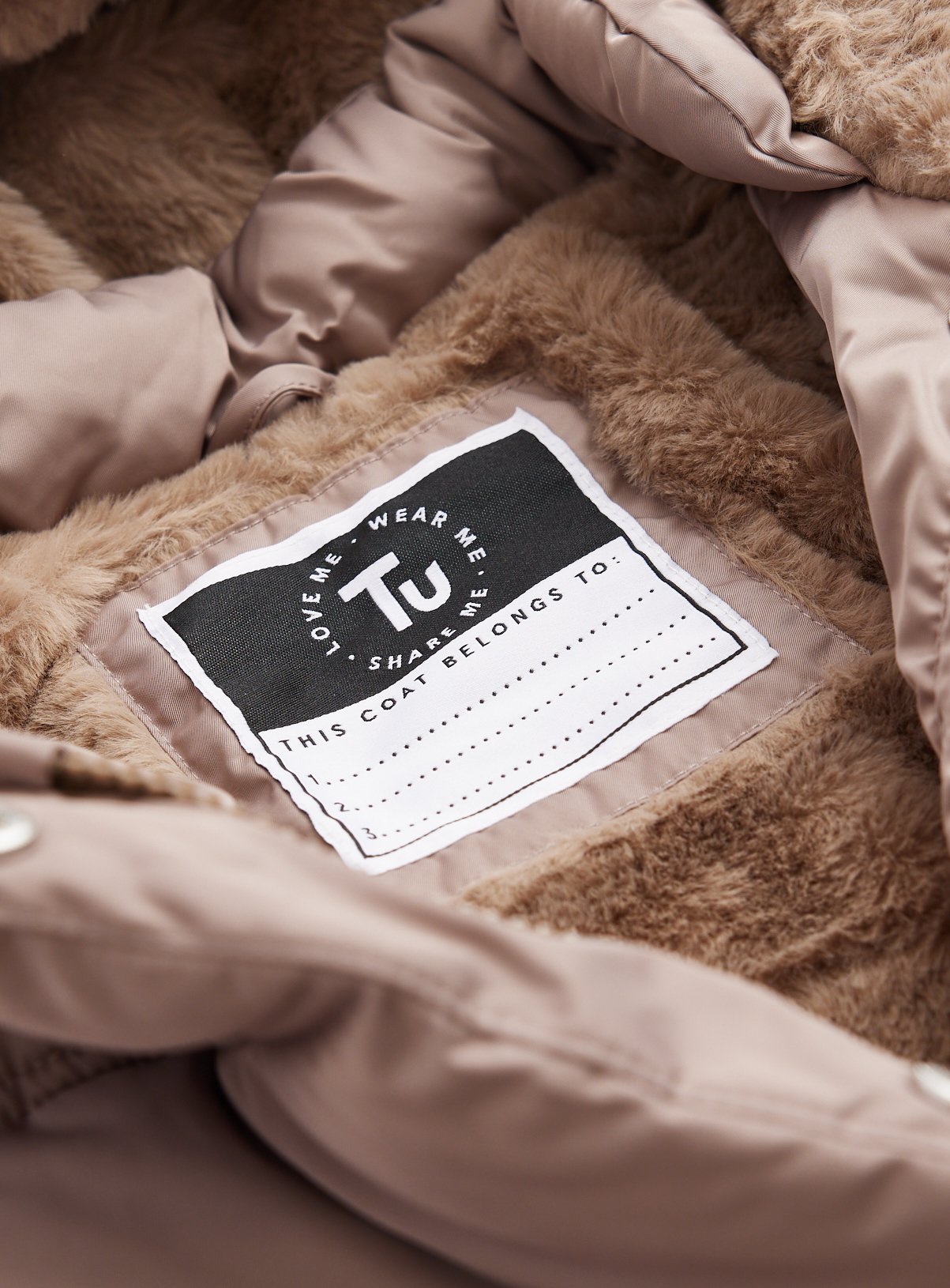 Stone Longline Duvet Puffer Coat 5-6 years - Image 2 thumbnail