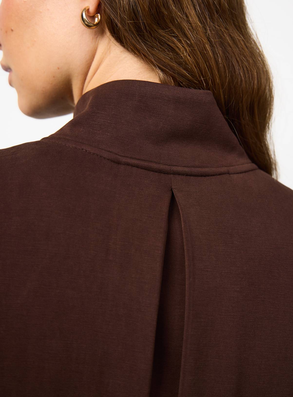 Brown Funnel Neck Zip Through Bomber Co-ord Jacket XS - Image 3