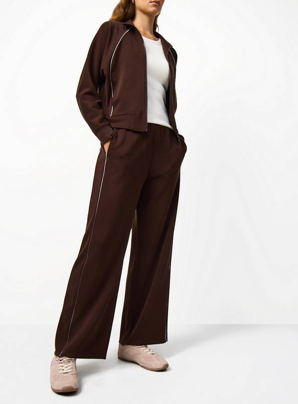 Brown Wide Leg Co-ord Joggers XS