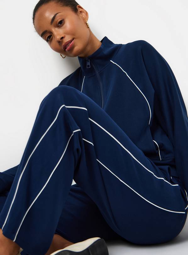Navy Wide Leg Co-ord Joggers L