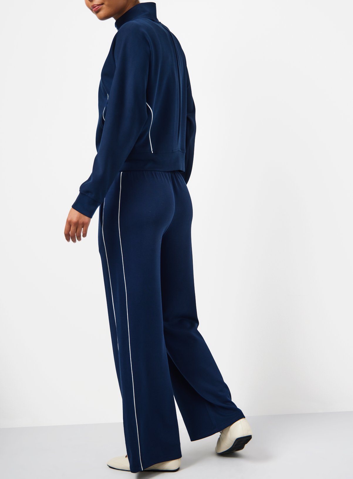 Navy Wide Leg Co-ord Joggers XS - Image 5 thumbnail