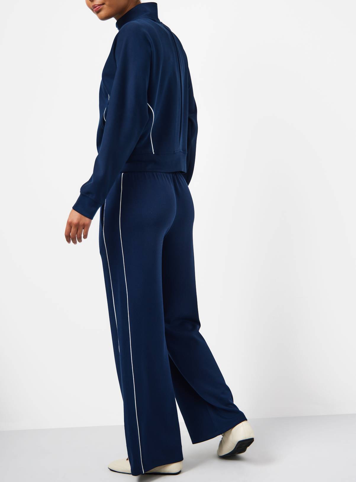 Navy Wide Leg Co-ord Joggers XS - Image 5