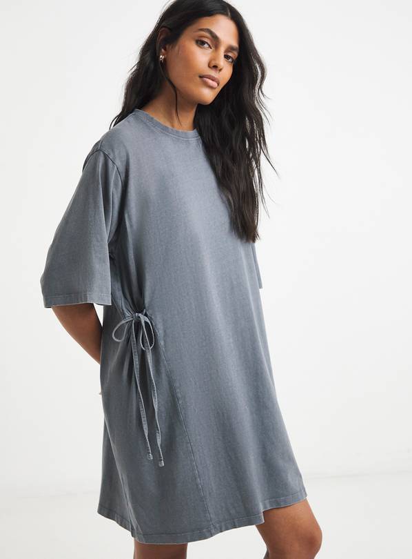 SIMPLY BE Acid Wash Cinched T Shirt Dress 28