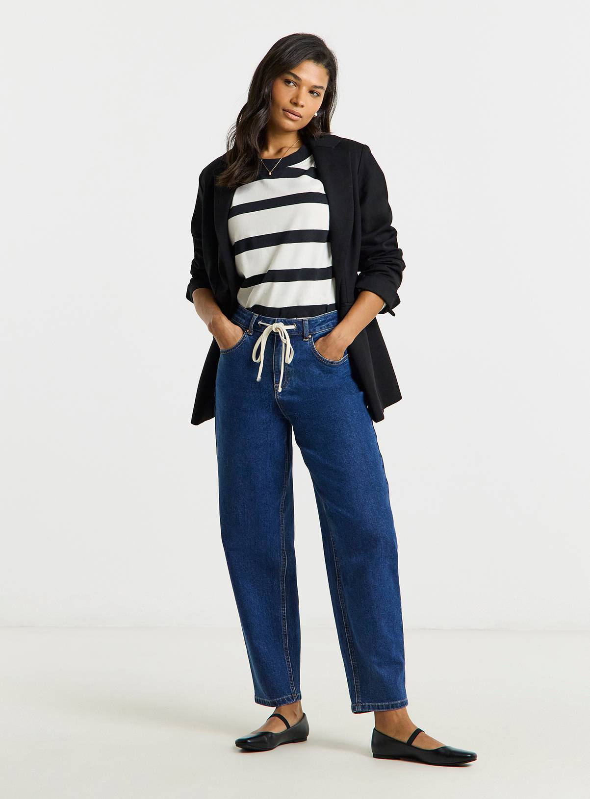 SIMPLY BE Tie Front Barrel Leg Jean 32 - Image 2