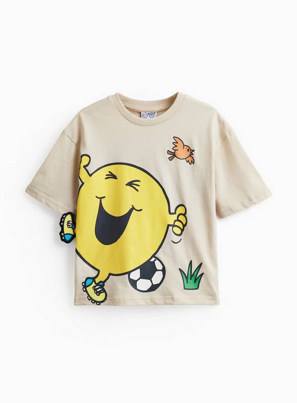 Mr Men and Little Miss Mr Happy Football Print Short Sleeve T-Shirt 1-2 years