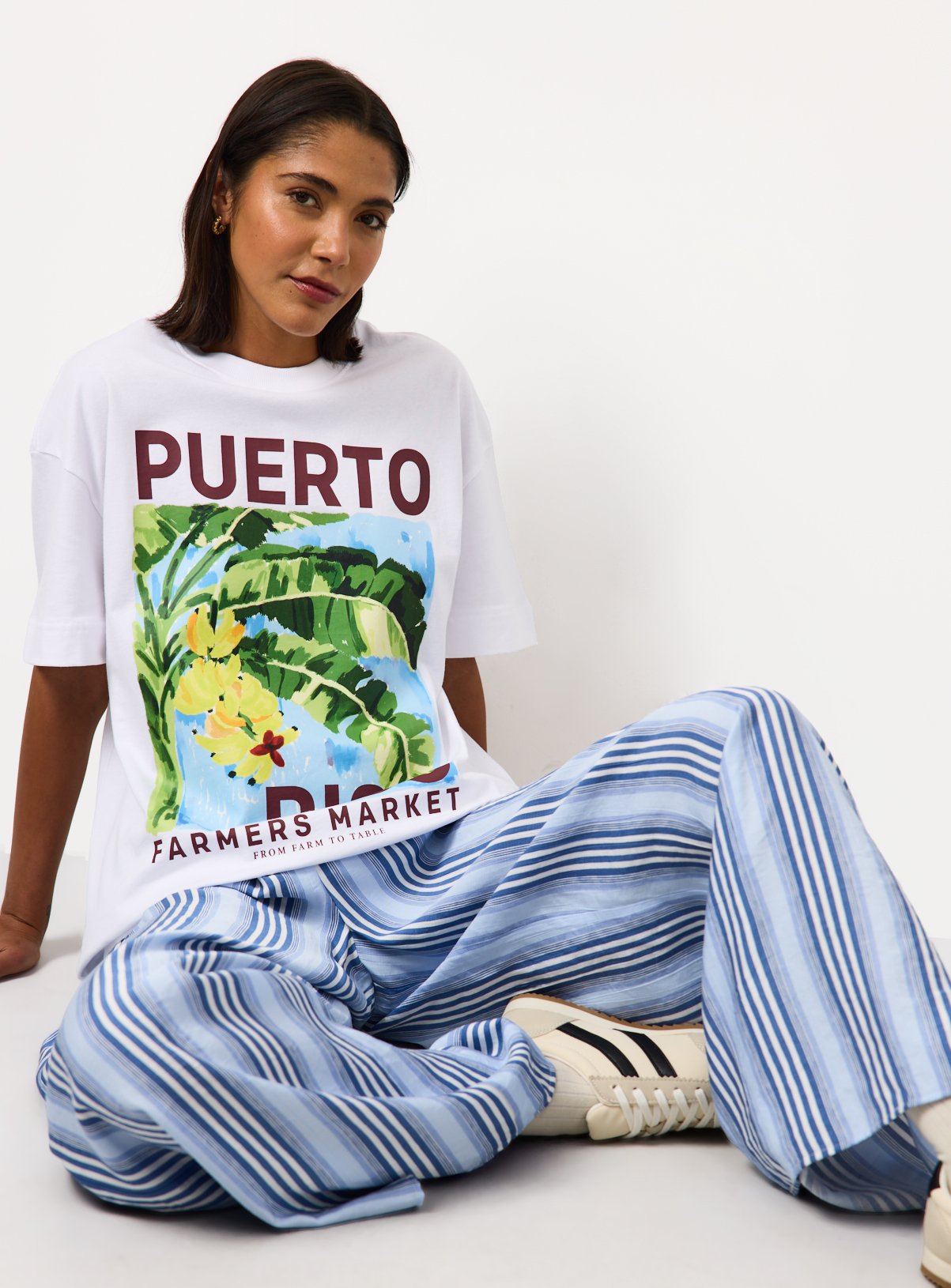 White Puerto Rico Graphic Oversized Fit T-Shirt XL - Image 2 thumbnail