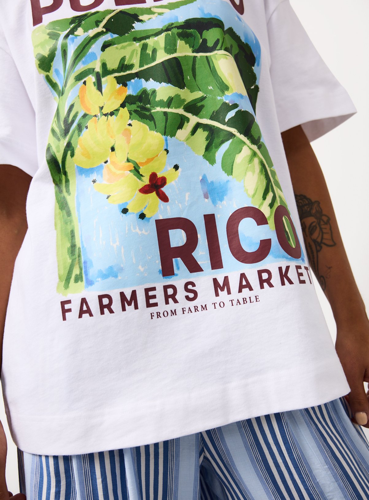 White Puerto Rico Graphic Oversized Fit T-Shirt XL - Image 3 thumbnail
