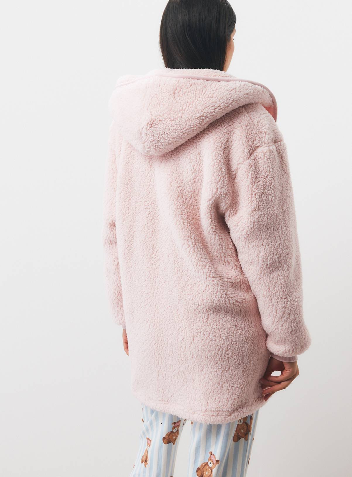 Pink Borg Hooded Robe XL - Image 3