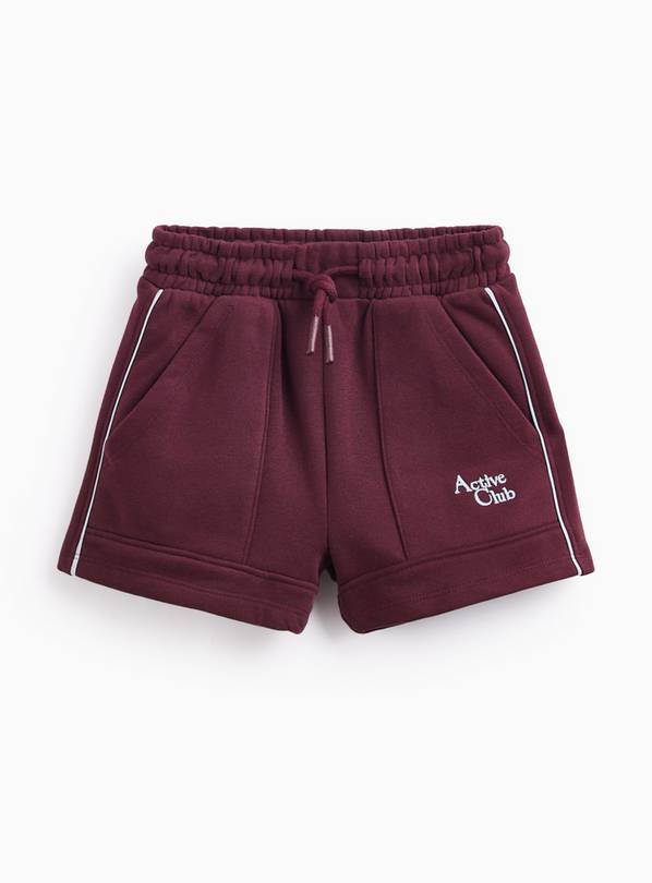 Burgundy Active Club Graphic Sweat Shorts 10 years