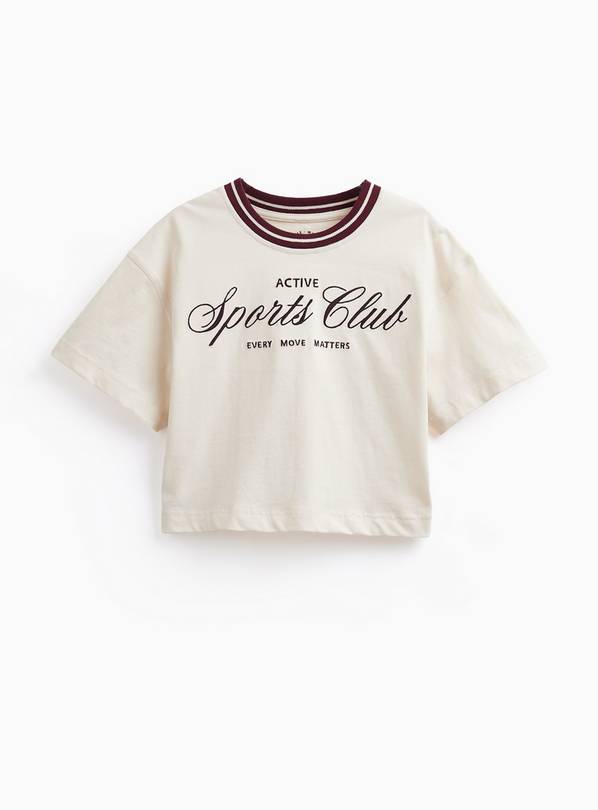 White Sports Club Graphic Boxy Fit T-Shirt 9 years