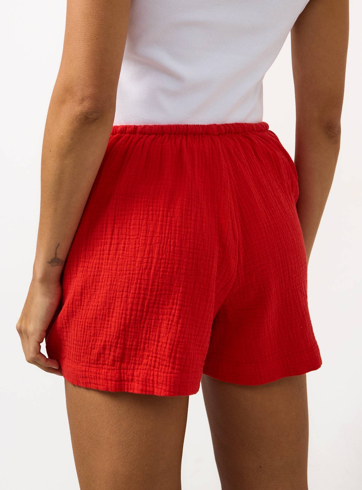 Red Double Cloth Shorts 12 - Image 4