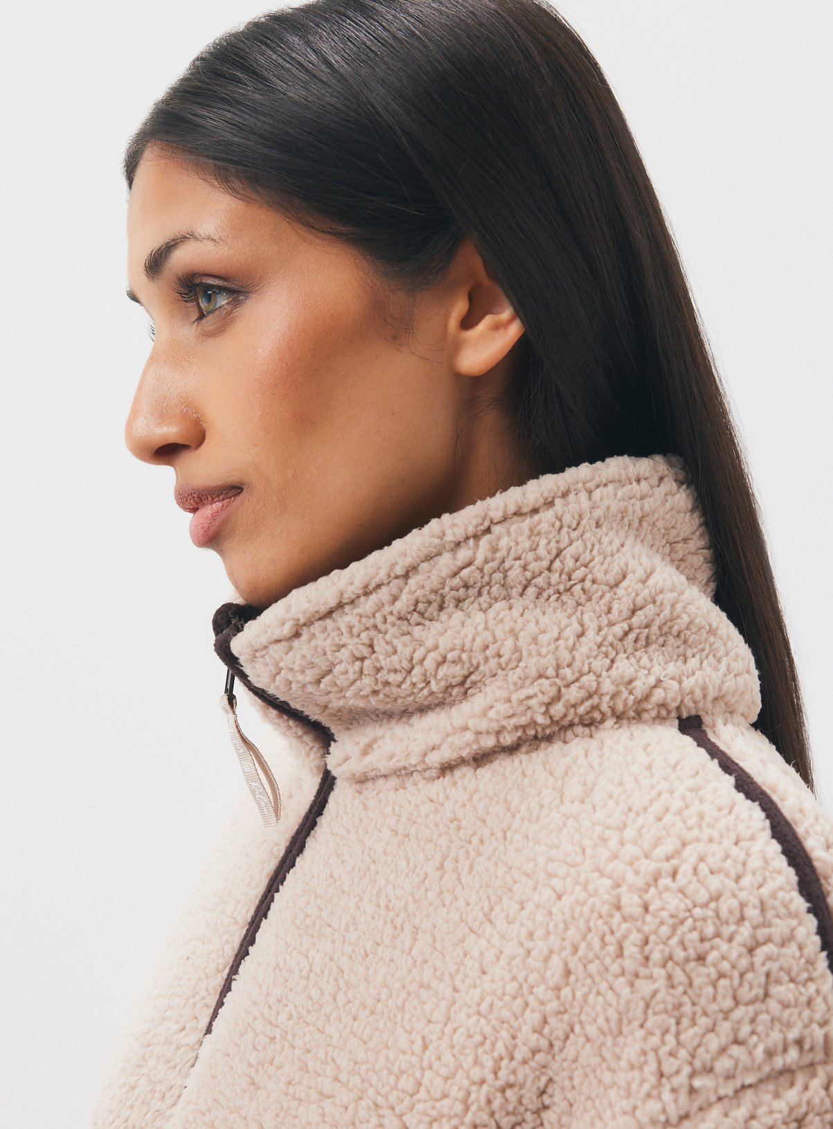 Neutral Borg Zip-Through Cosy Top XXL - Image 3 thumbnail