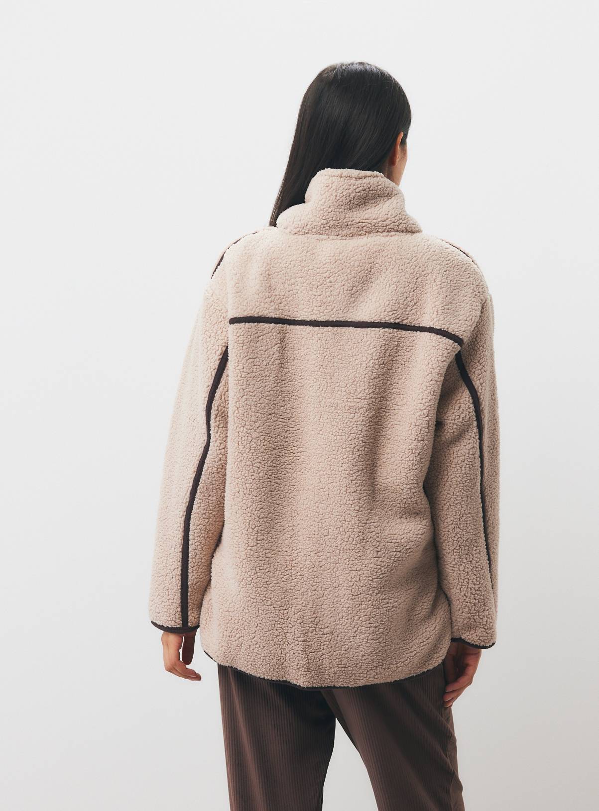 Neutral Borg Zip-Through Cosy Top XXL - Image 4