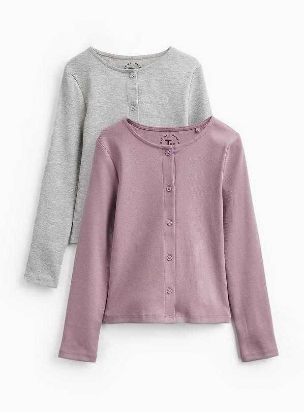 Pink & Grey Button Through Tops 2 Pack 14 years