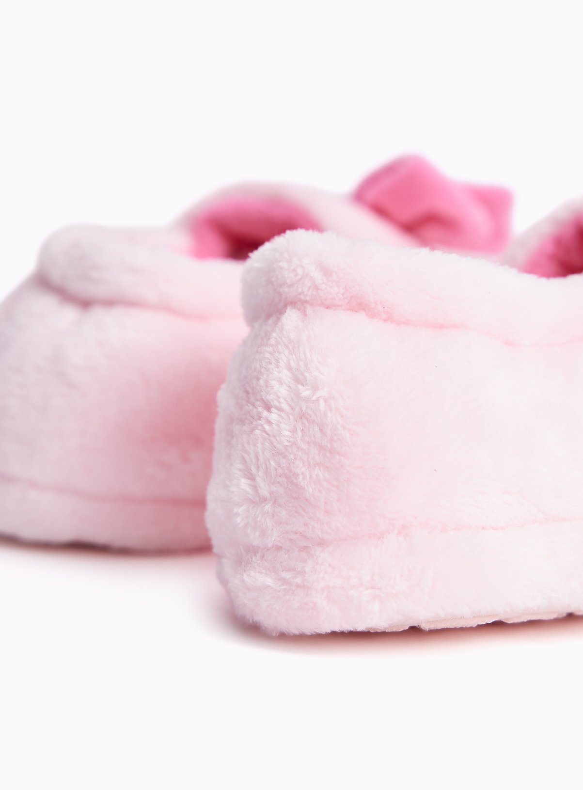 Pink Bow Detail Fluffy Full Slippers 10-11 Infant - Image 4 thumbnail