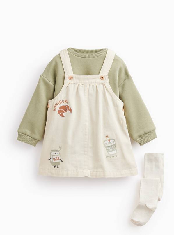 Cream Pinafore 3 Piece Set 18-24 months