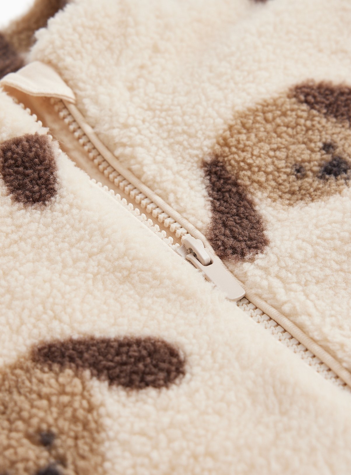 Cream Dog Print Borg Jacket 18-24 months - Image 2 thumbnail