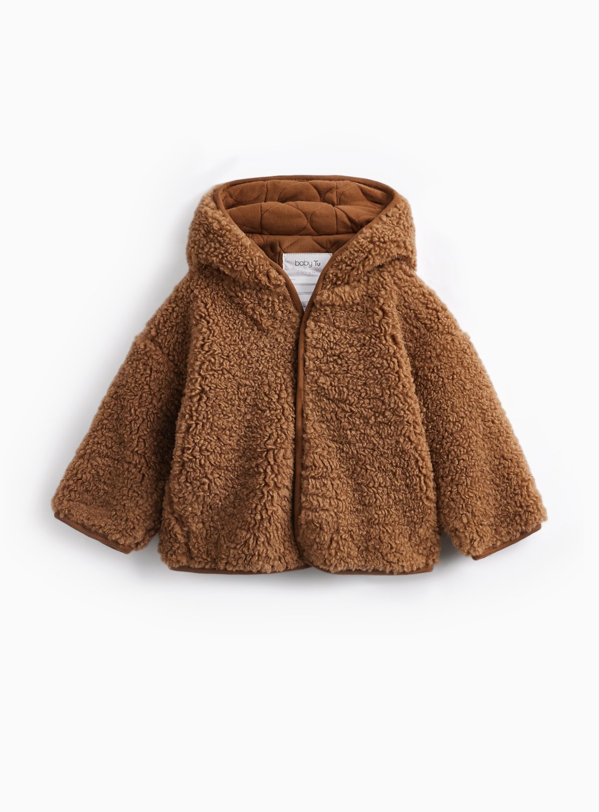 Brown Borg Hooded Jacket 9-12 months - Image 2 thumbnail