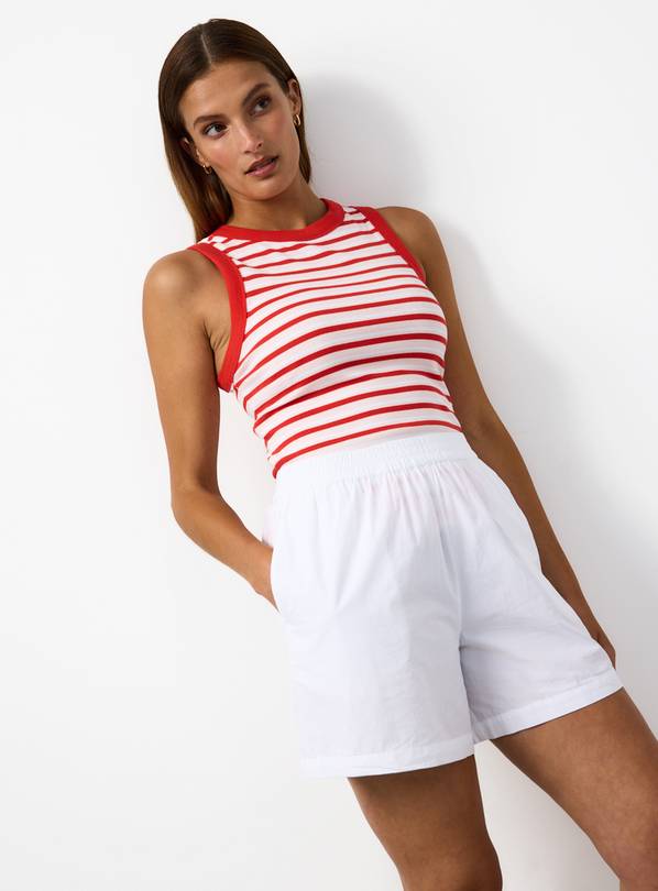 White Poplin Shorts 20
