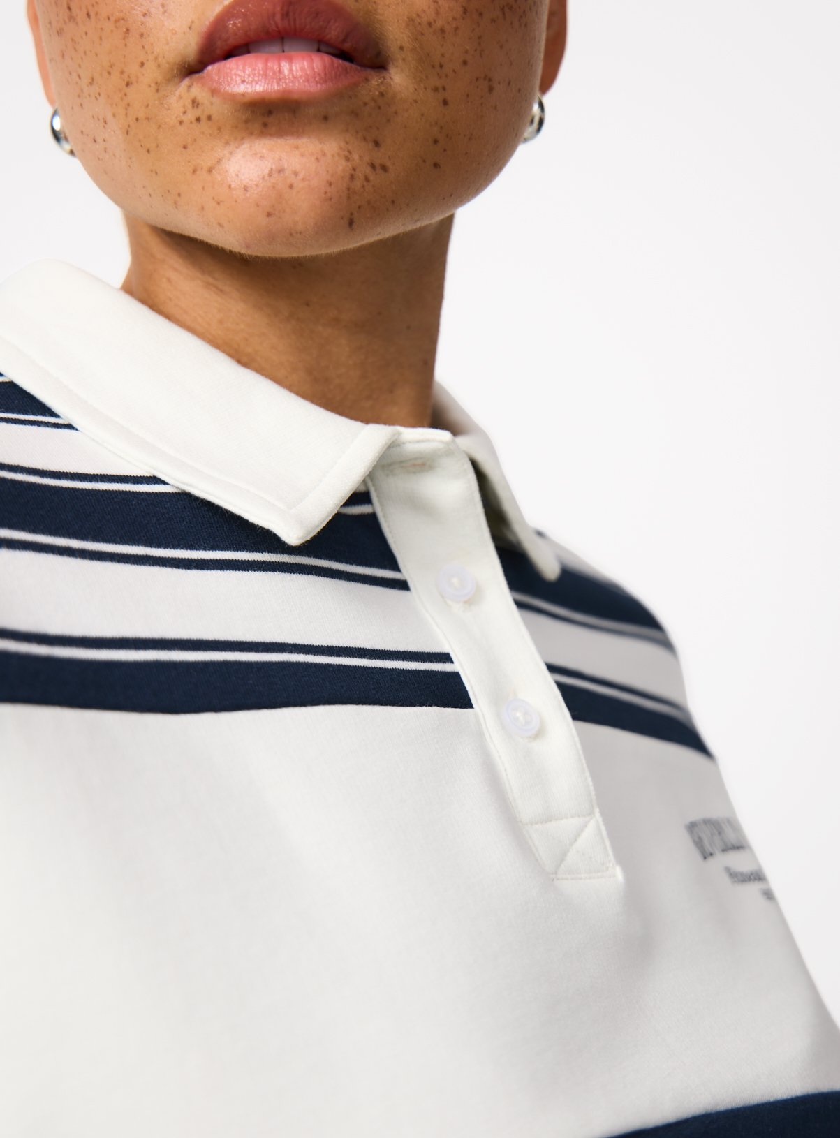 Mono Stripe Print Wide Sleeve Rugby Shirt XXL - Image 3 thumbnail