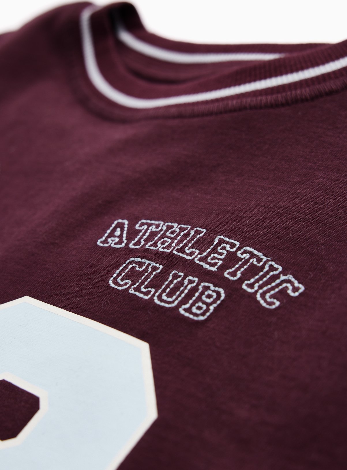 Burgundy Sports Club Graphic Boxy Fit T-Shirt 13 years - Image 2 thumbnail