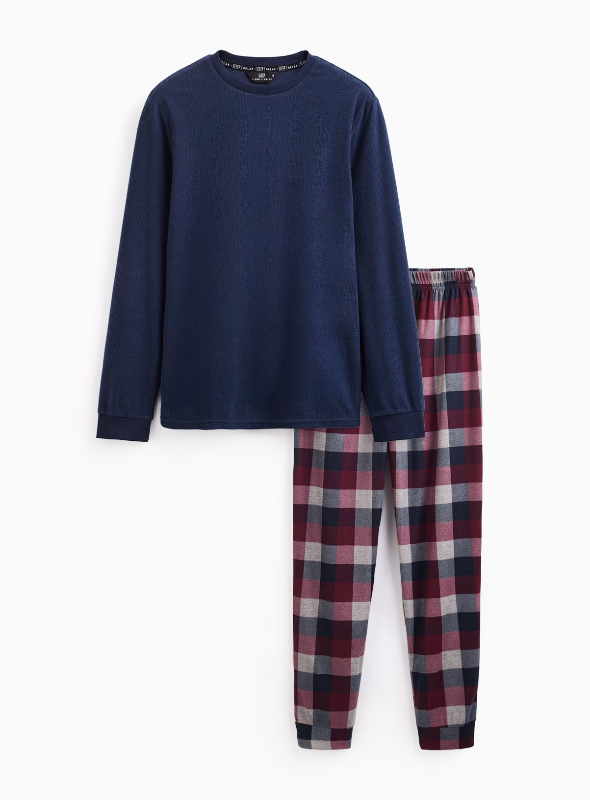 Navy Fleece Pyjama Set M - Image 3 thumbnail