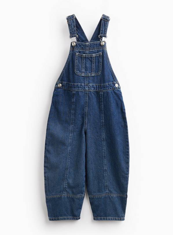 Dark Wash Denim Barrel Leg Dungarees 1-2 years