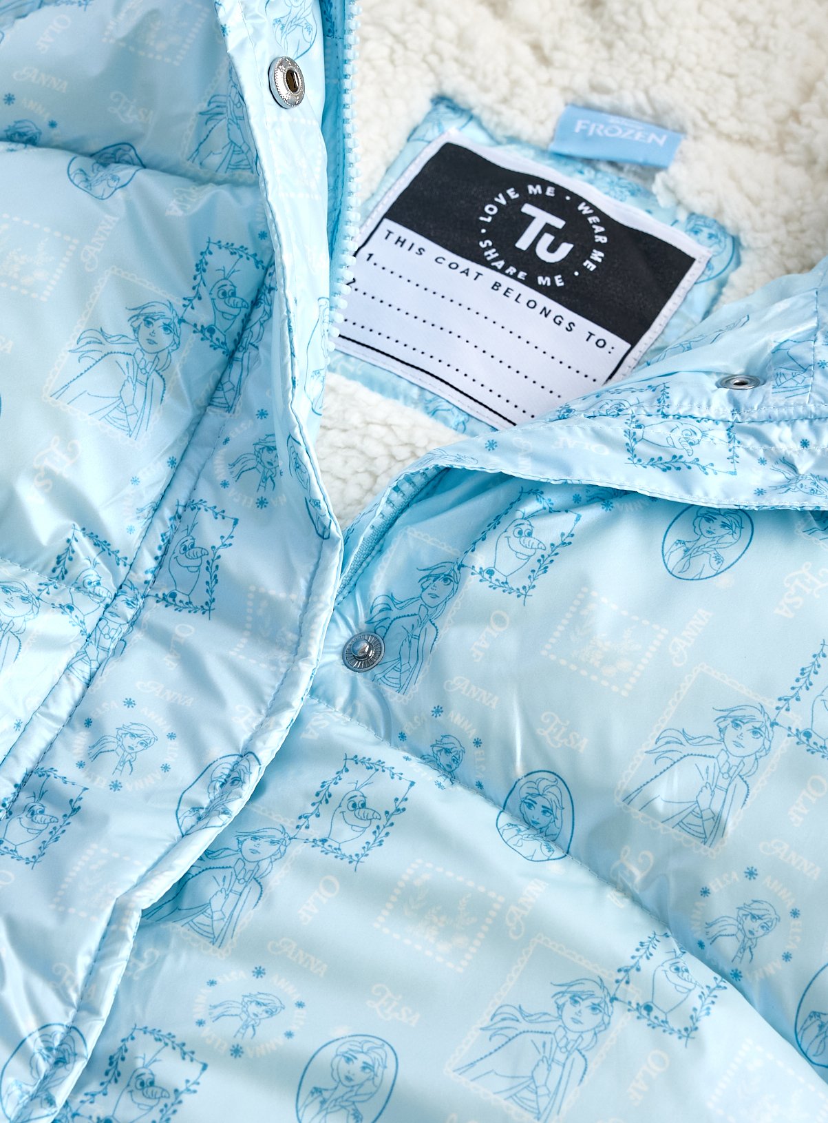 Disney Frozen Short Puffer Jacket 7-8 years - Image 2 thumbnail