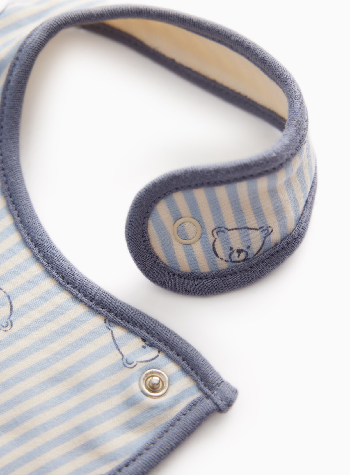 Blue & Cream Bear Print Bibs 3 Pack One Size - Image 2 thumbnail