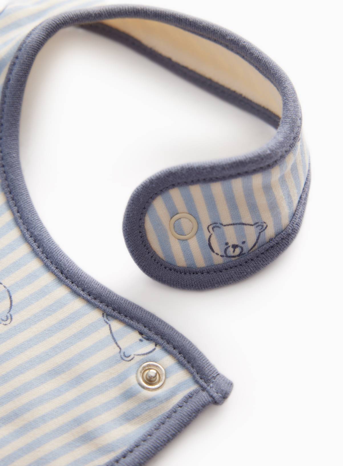 Blue & Cream Bear Print Bibs 3 Pack One Size - Image 2