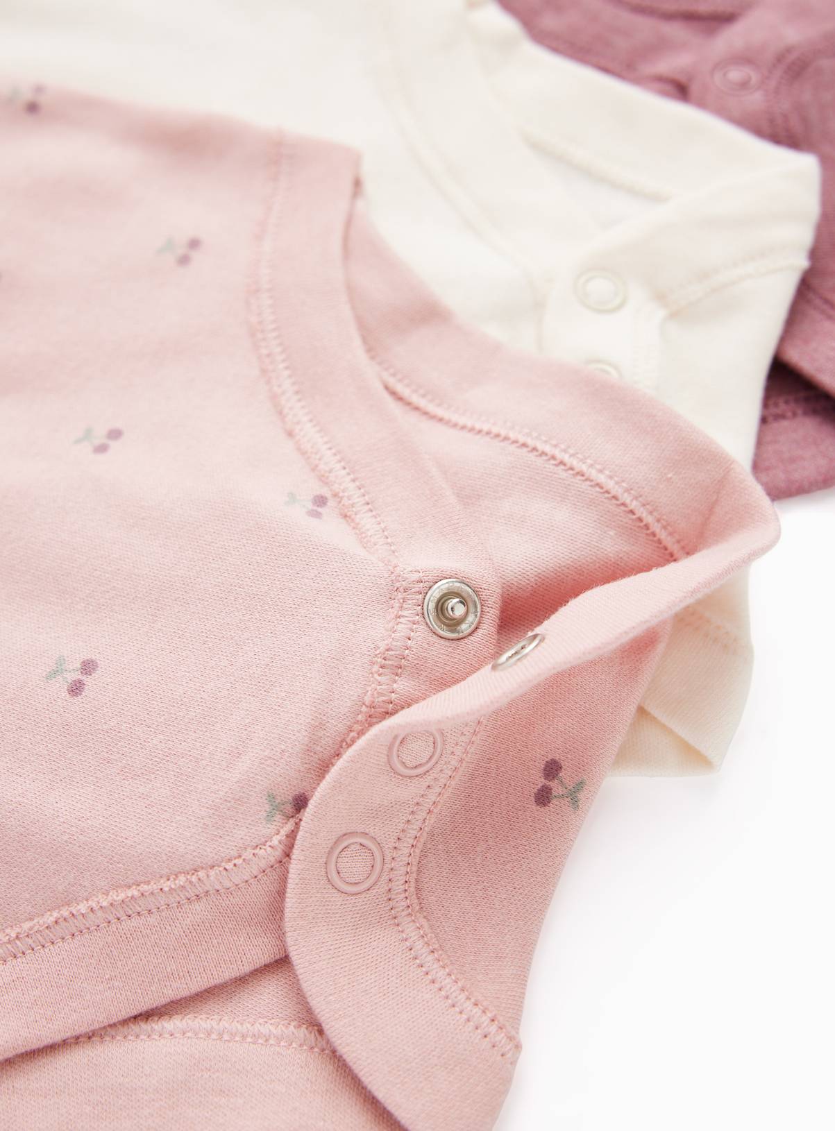 Pink Shades & Cherry Print Long Sleeve Bodysuits 5 Pack 9-12 months - Image 2
