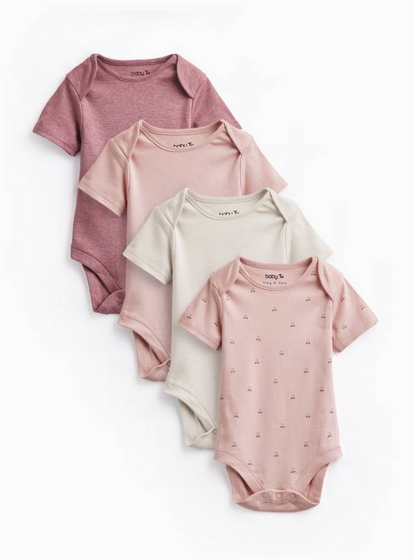 Pink Shades Short Sleeve Bodysuits 5 Pack 6-9 months