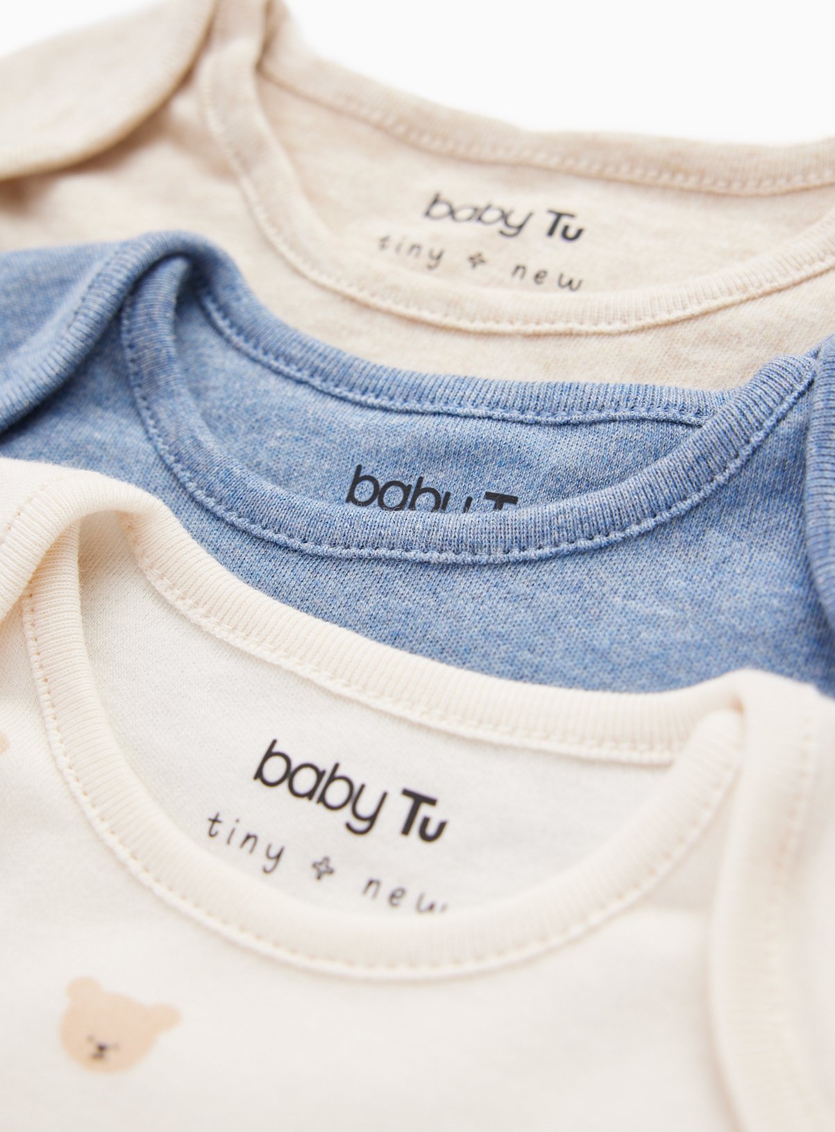 Blue Shades & Bear Print Long Sleeve Bodysuits 5 Pack Up to 1 mth - Image 2 thumbnail