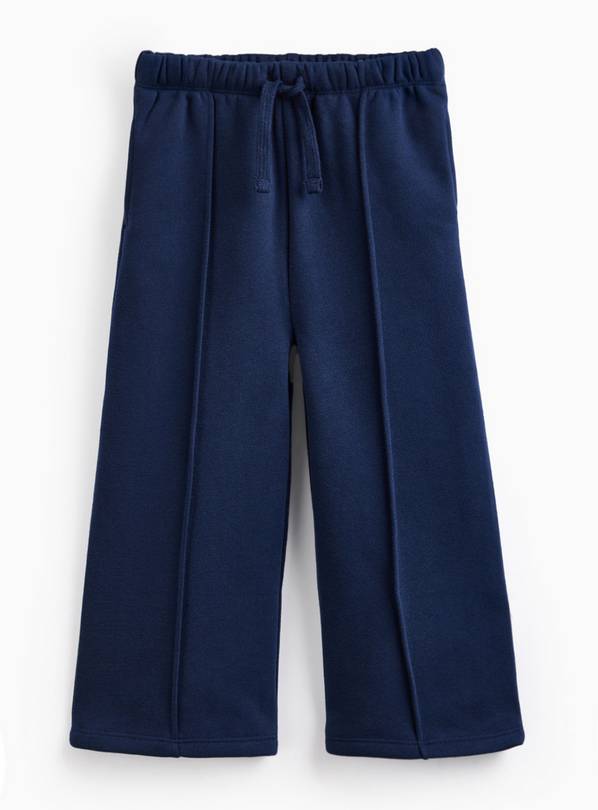 Navy Wide Leg Pintuck Joggers 5-6 years