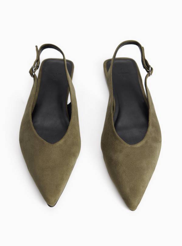 Khaki Faux Suede Slingback Sandals 3